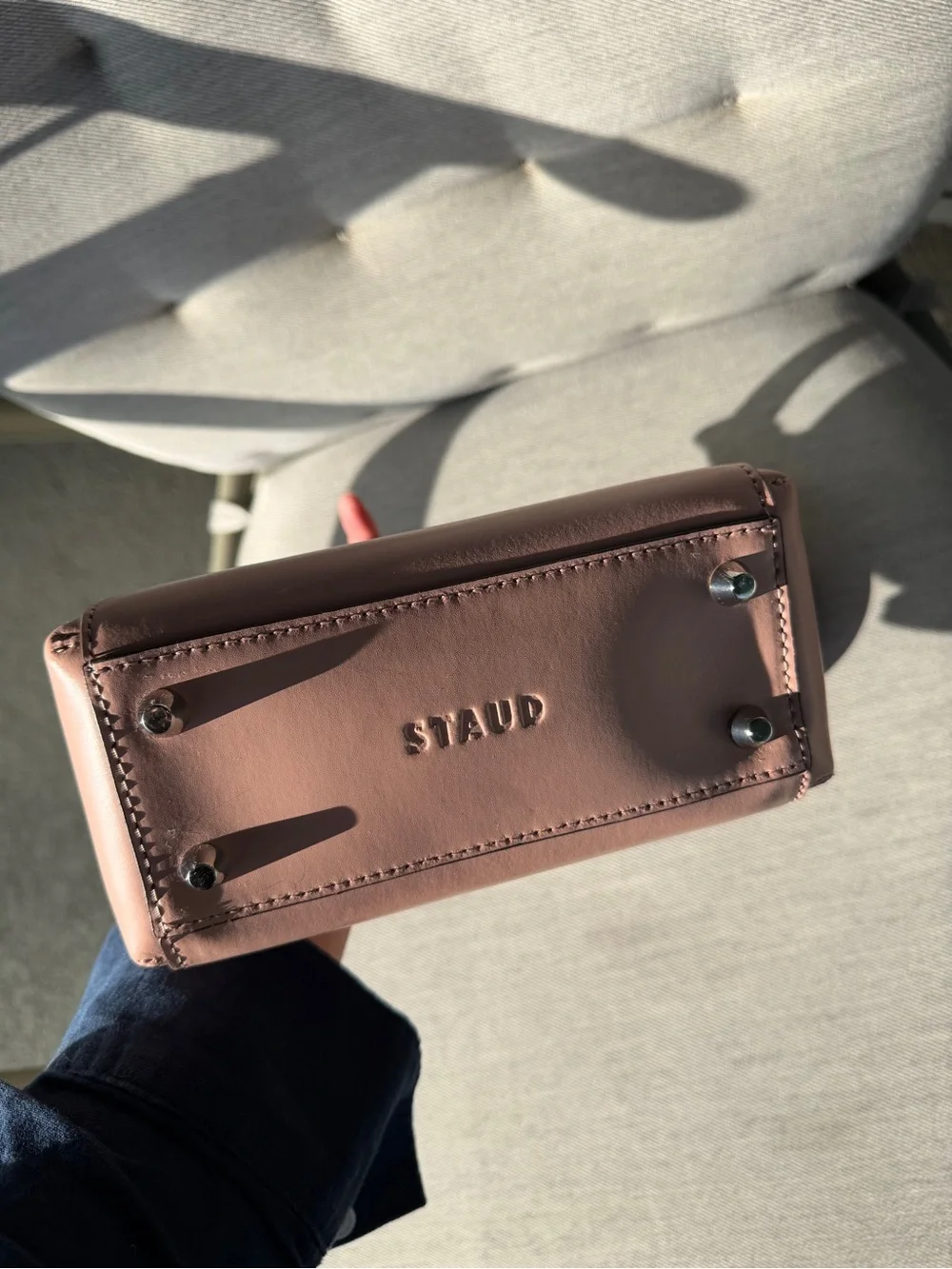 Staud MINI SHIRLEY LEATHER BAG BLUSH NWT